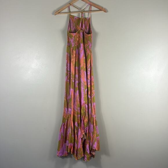 Free People Heat Wave Floral Print High Low Dress in Gold - Picture 5 of 6